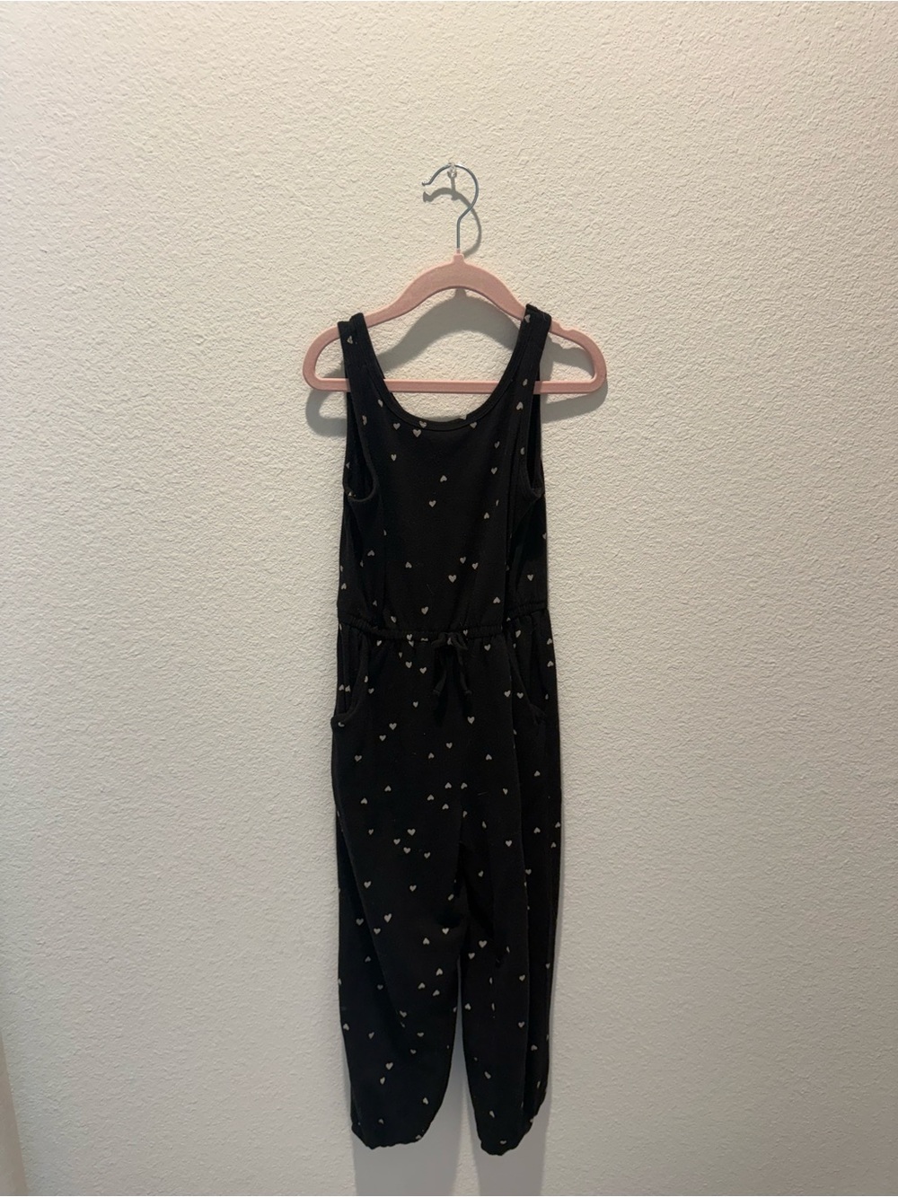 wonder nation Black Sleeveless Heart-Print One-Piece